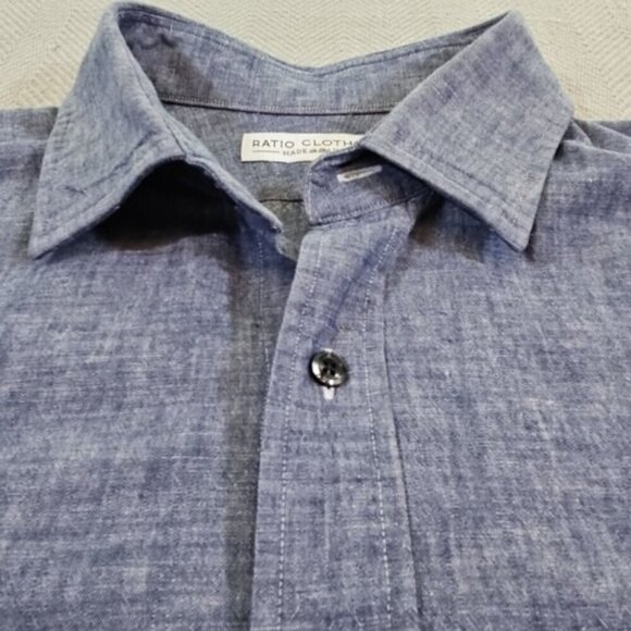 Ratio Clothing Button Up Shirt Men's XL Light Blue Long Sleeve Made In USA - Picture 10 of 15